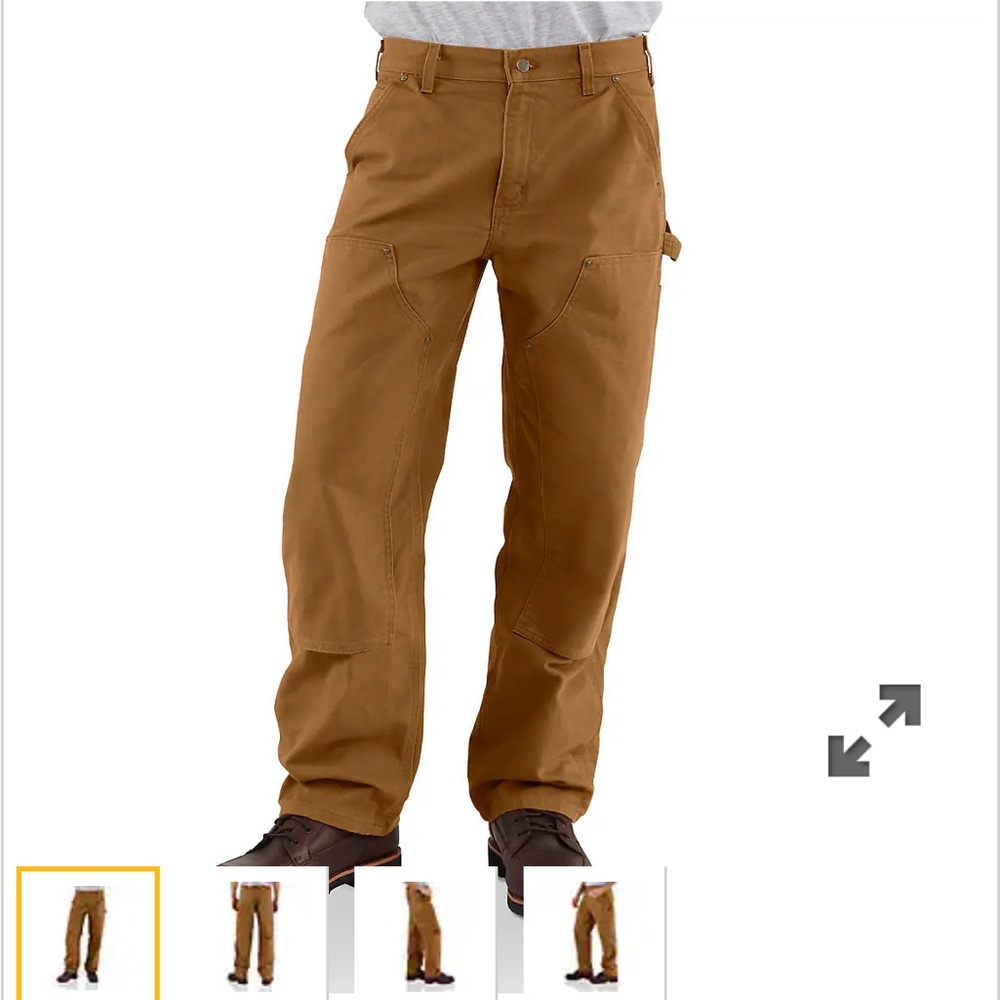 Carhartt LOOSE STRAIGHT WASHED DUCK DOUBLE-FRONT DUNGAREE 34x34 Made in USA 🇺🇸